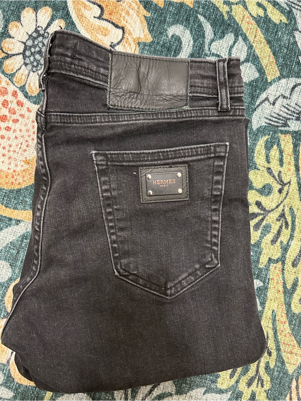 Men’s Hermes Black faded slim Denim Jeans